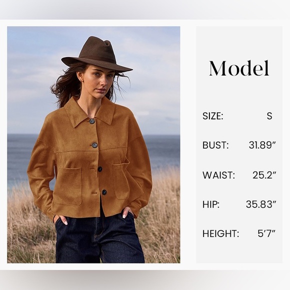 PRETTYGARDEN Faux Suede Cropped Jacket Burgundy Size L Like New - Picture 8 of 8